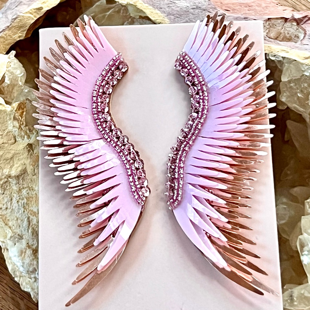 Nwt Mignonne Gavigan Madeline Rose Gold Pink Statement Earrings